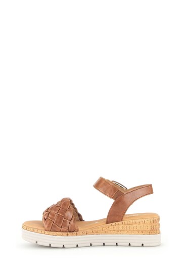 Gabor Brown Sidcot Leather Sandals