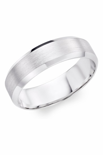 Beaverbrooks 9ct White Gold Men's Wedding Ring