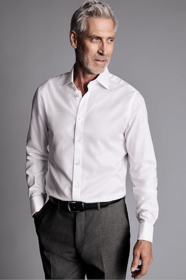 Charles Tyrwhitt White Egyptian Cotton Hudson Weave Slim Fit Shirt