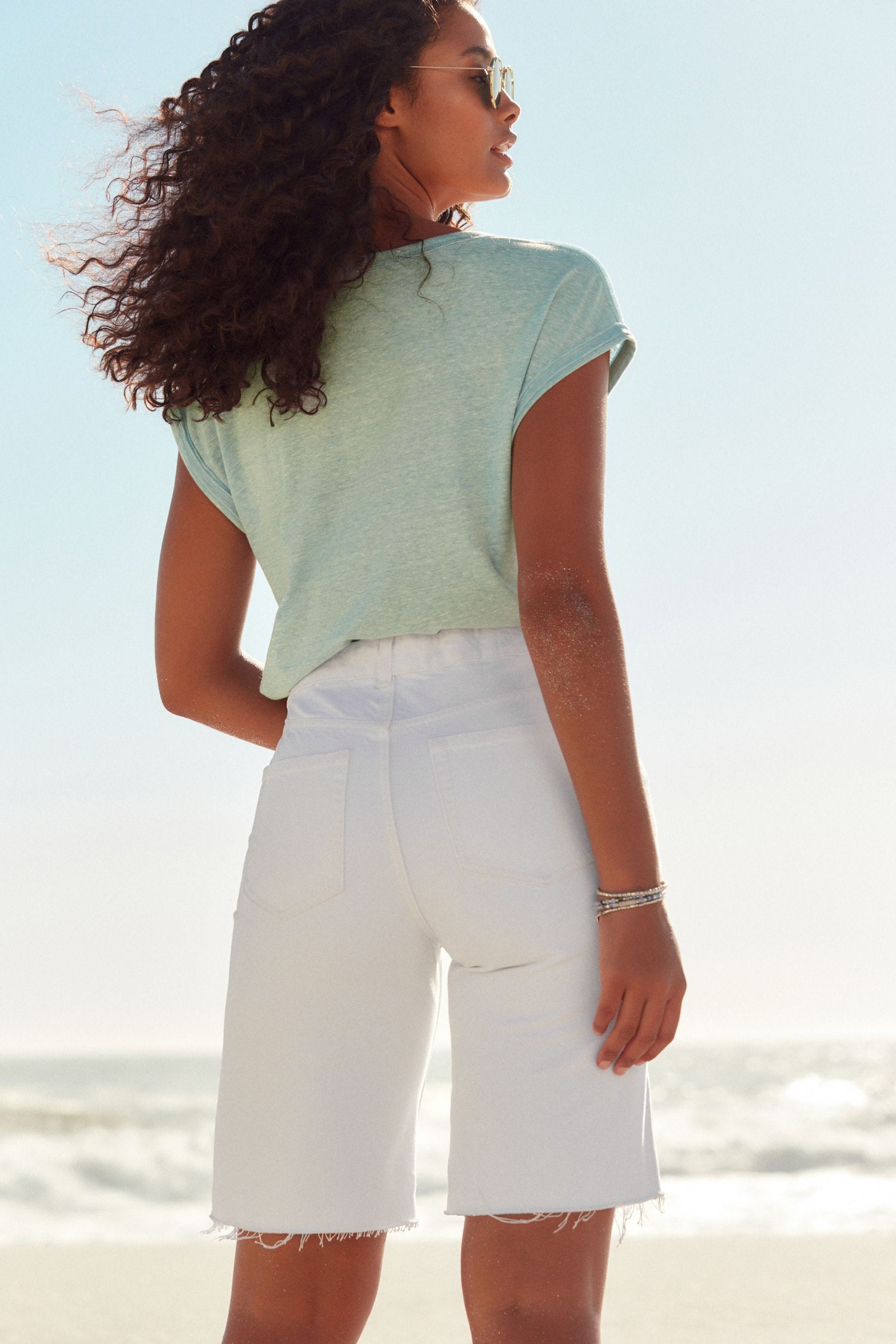 Ripped jean bermuda shorts clearance
