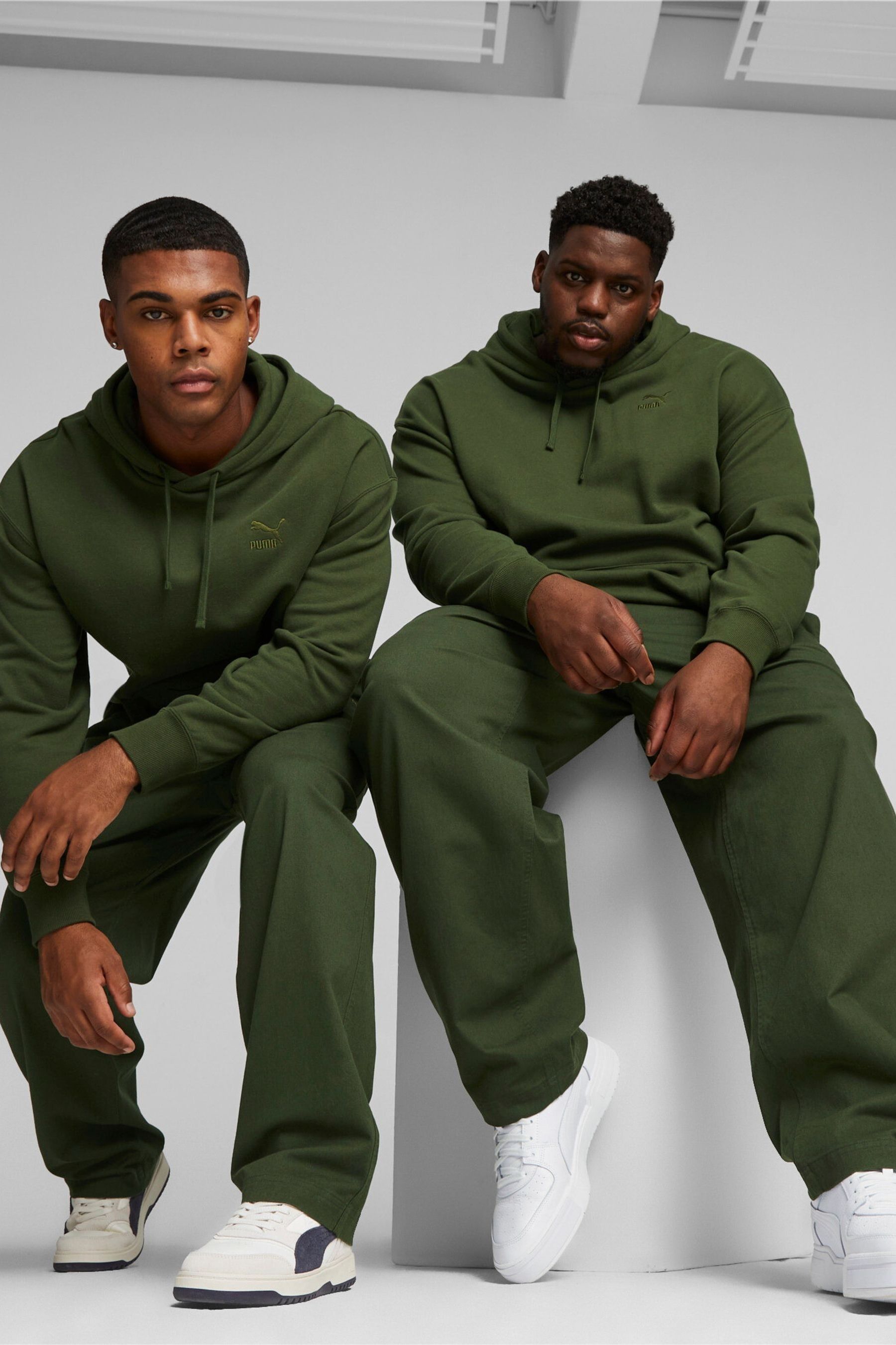 Puma green tracksuit mens store