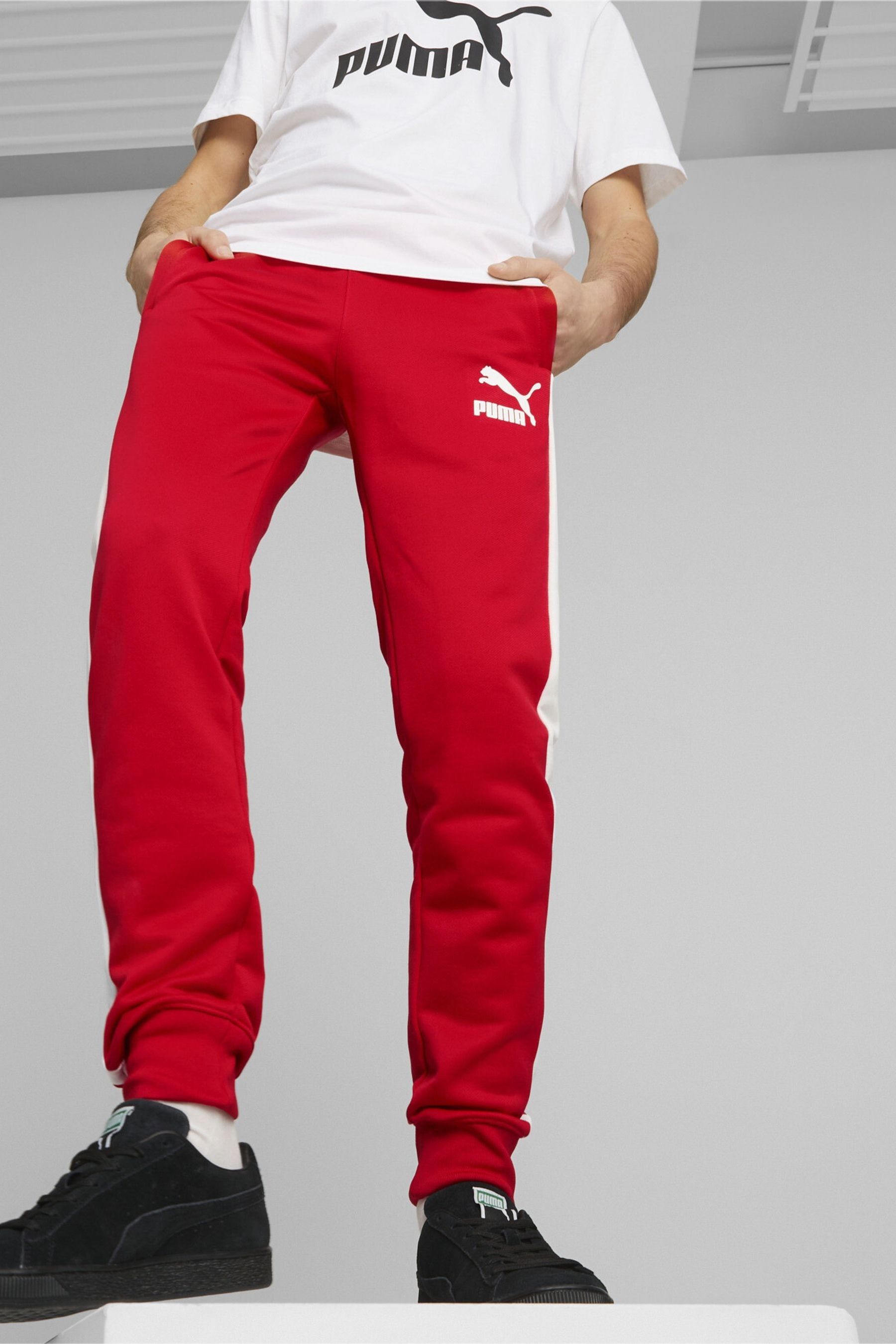 Puma red 2025 joggers