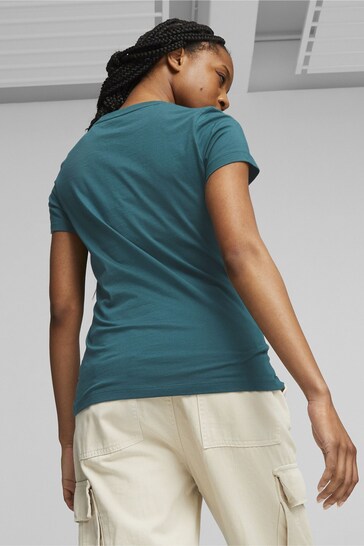 Puma Green Essentials Logo Womens T-Shirt