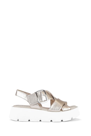 Gabor Silver/Gold Daphne Puder Metallic Sandals