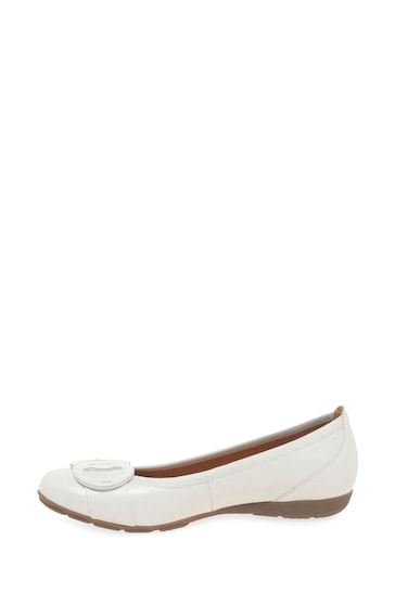 Gabor Rosta White Leather Ballerina Style Shoes