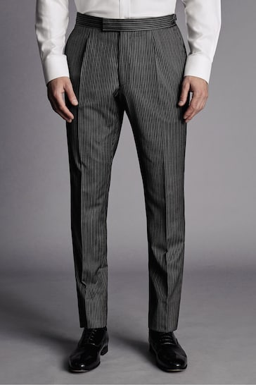 Charles Tyrwhitt Grey Stripe Slim Fit Morning Suit Trousers