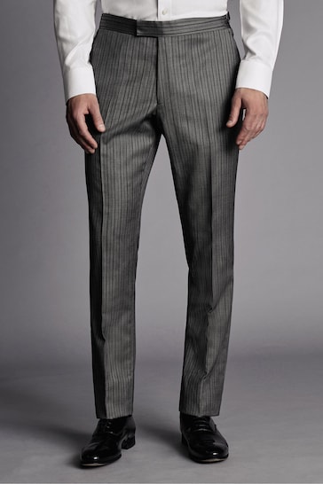 Charles Tyrwhitt Black Slim Fit Stripe Morning Suit: Trousers