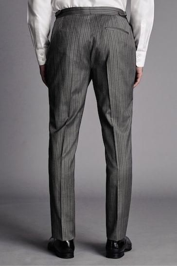 Charles Tyrwhitt Black Slim Fit Stripe Morning Suit: Trousers