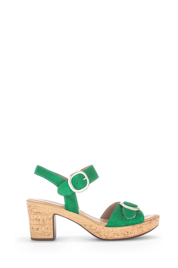 Gabor Green Fantastica Verde Suede Sandals