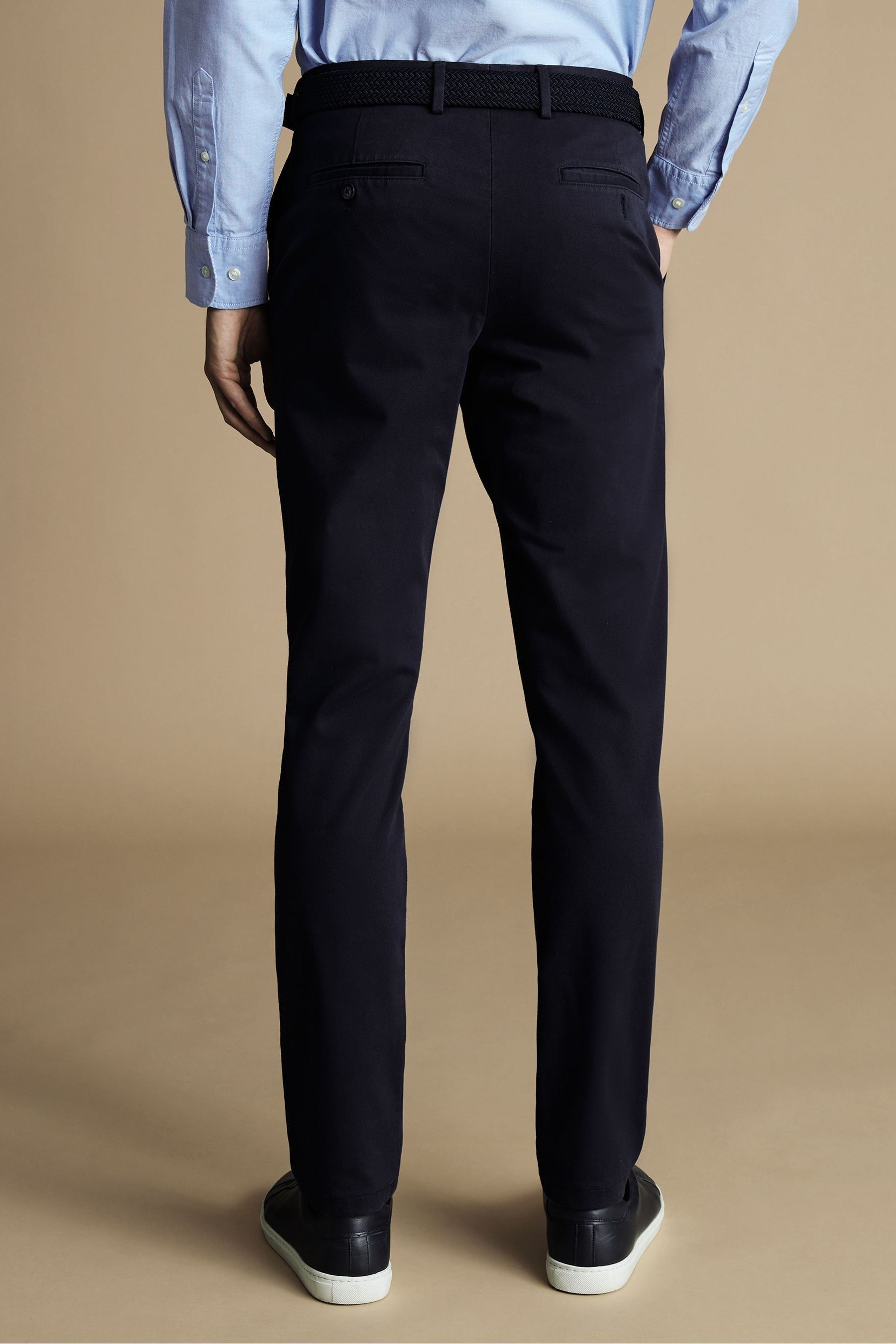 Buy Charles Tyrwhitt Blue French Slim Fit Ultimate Non iron Chinos