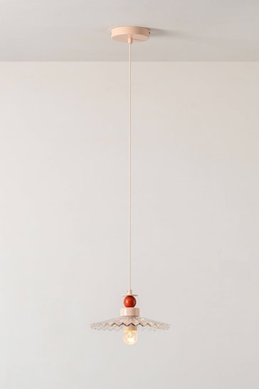 Houseof. Red The Ribbed Ceiling Pendant Light by Emma Gurner