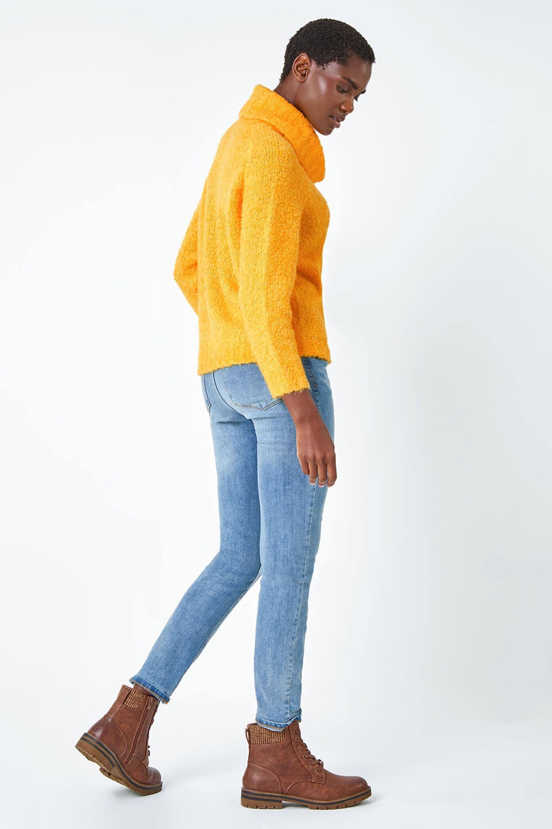 Fluffy yellow jumper on sale