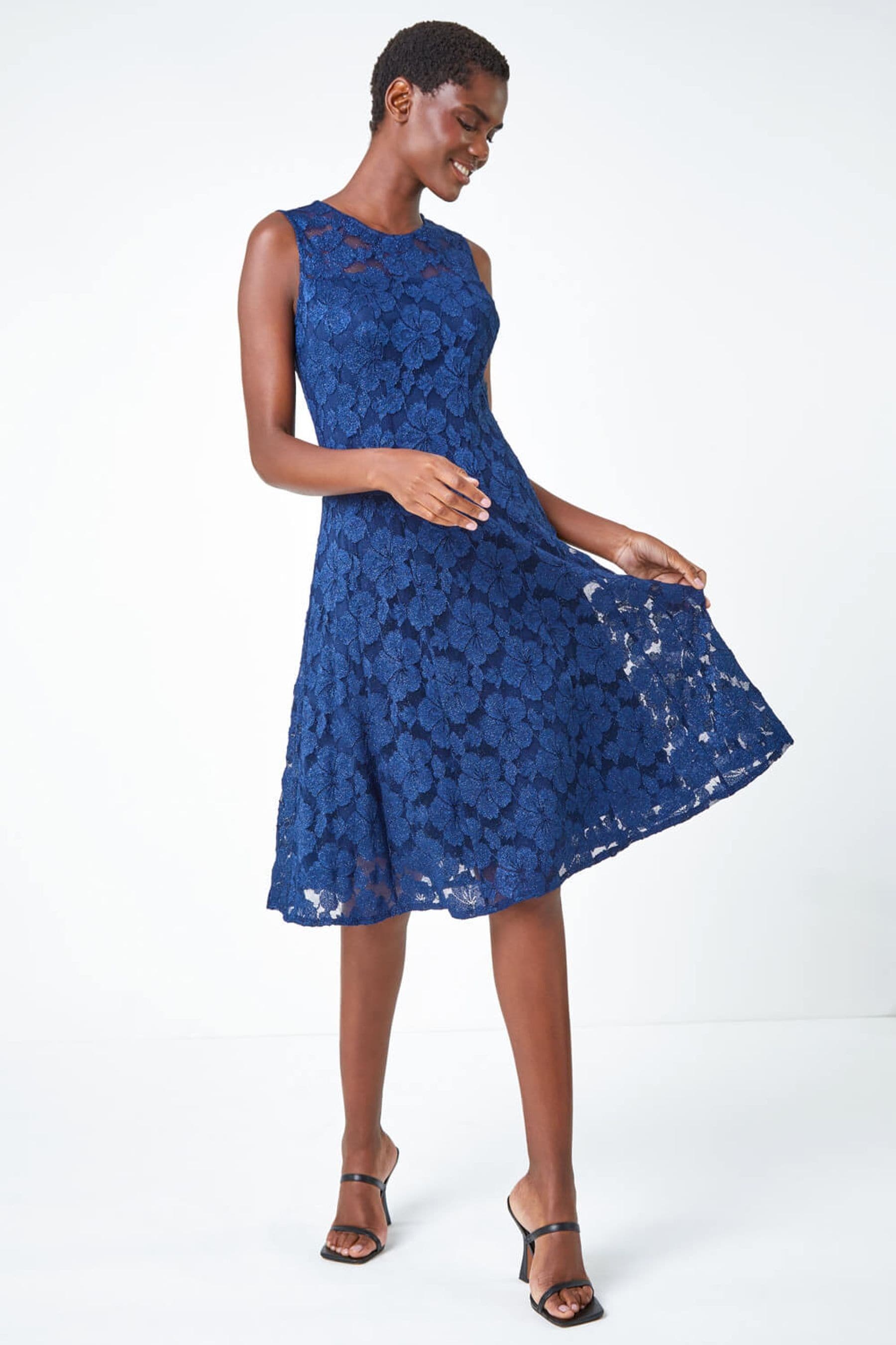 Roman blue hotsell lace dress