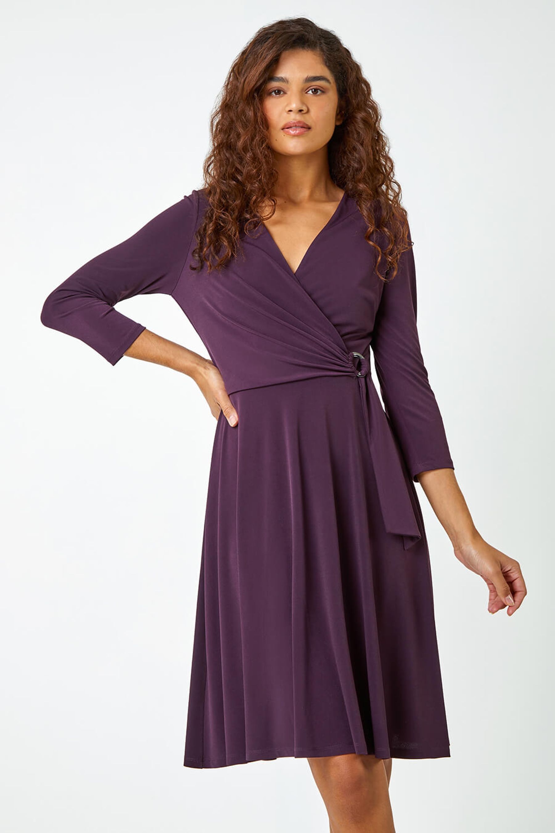 Purple wrap dress uk best sale