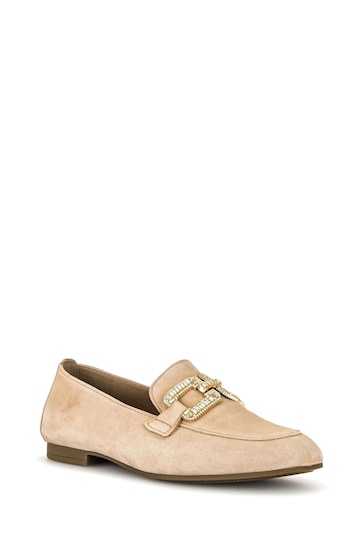 Gabor Natural Jackie Caramel Suede Loafers