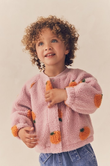 Pink Pumpkin Borg Bomber Jacket (3mths-8yrs)