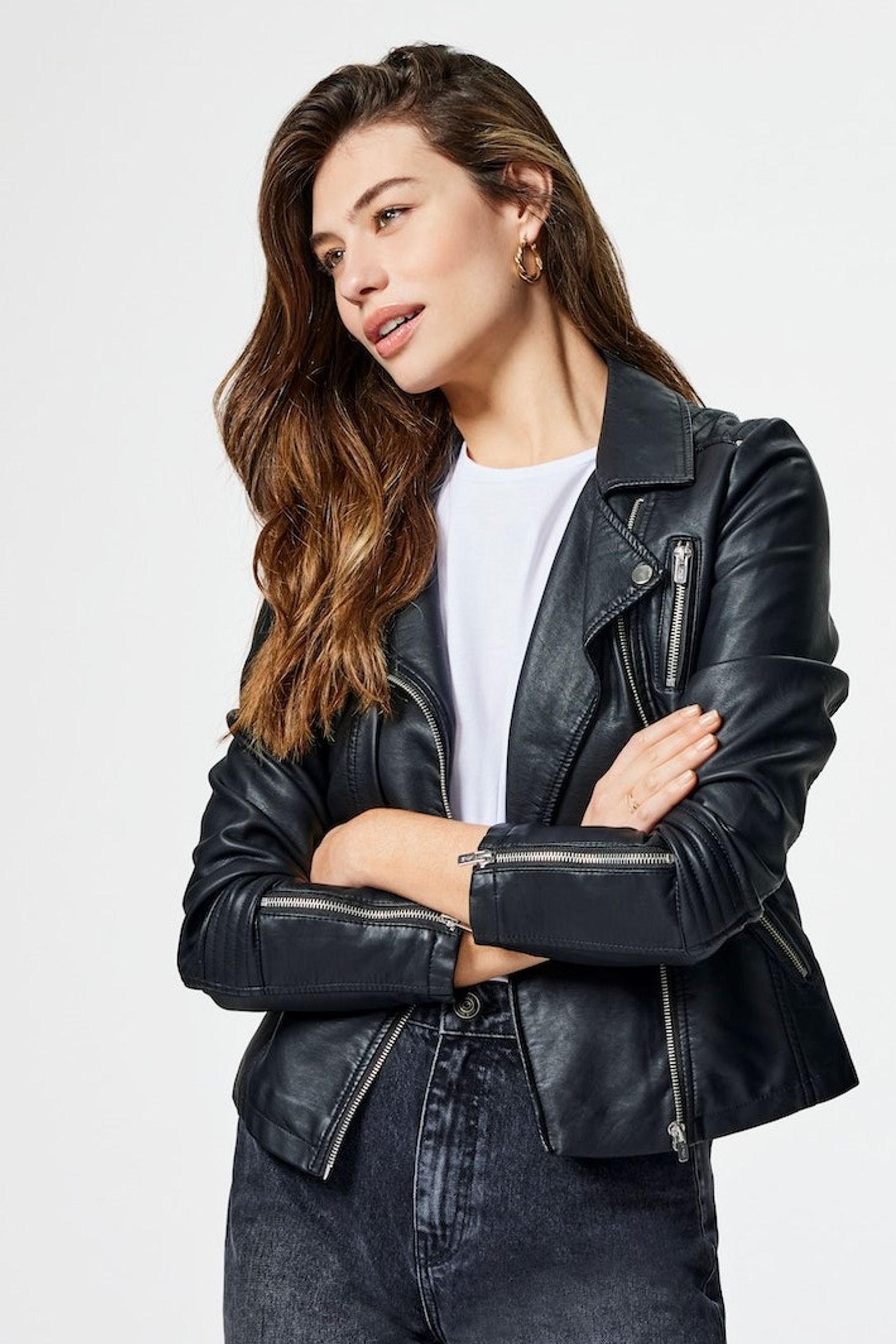 Buy Only Faux Leather Biker Jacket from the Next UK online shop
