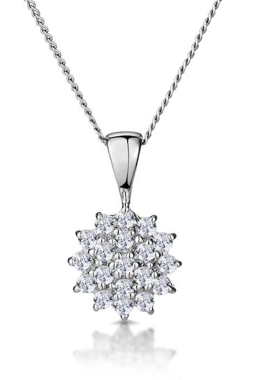 The Diamond Store White 0.25ct Pendant Necklace in 9K White Gold