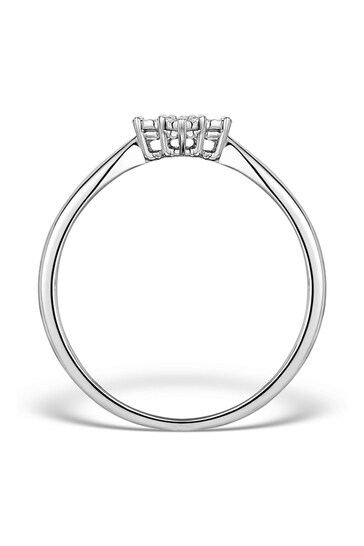 The Diamond Store White 0.04ct Cluster Ring in 9K White Gold
