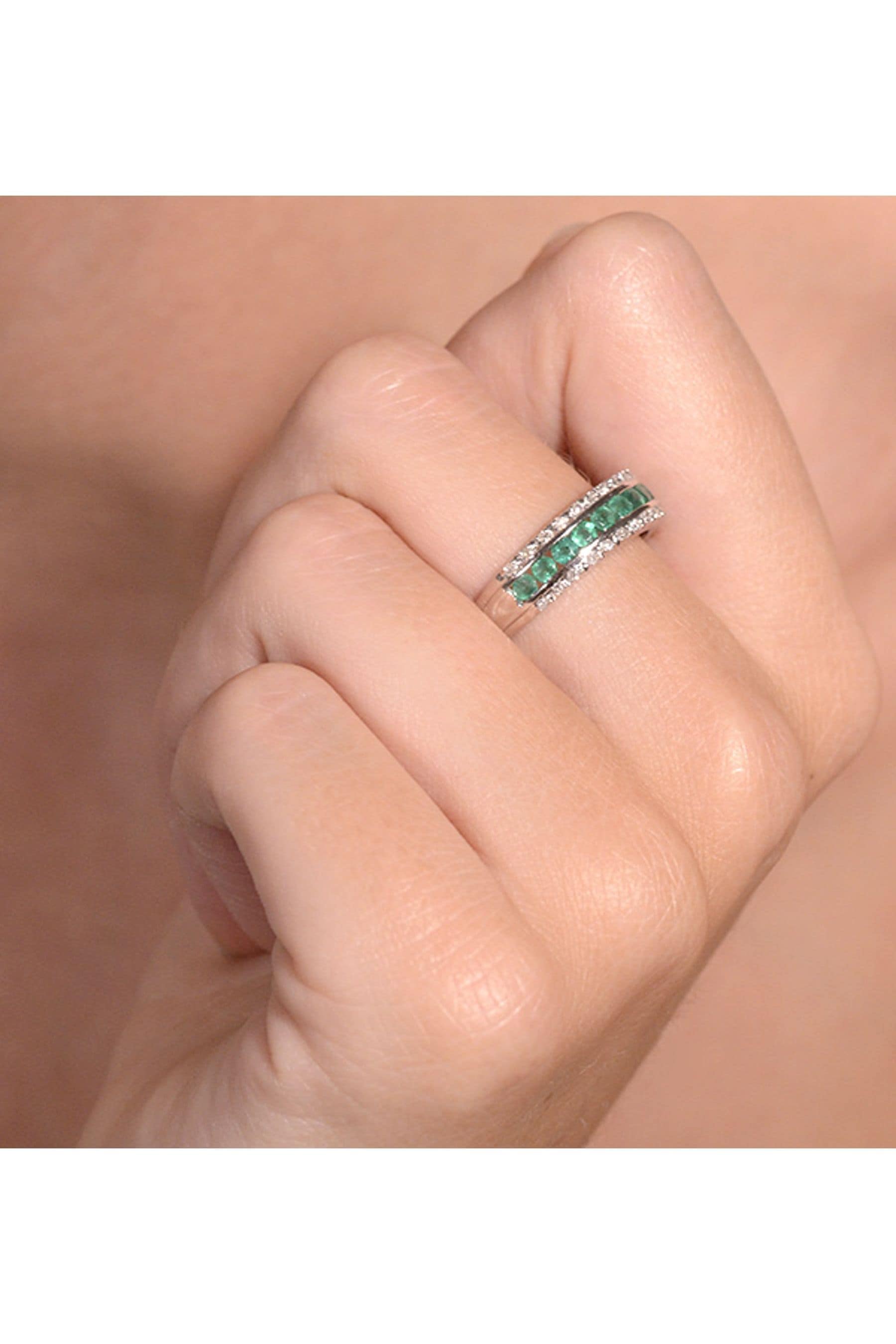 White gold emerald new arrivals eternity ring