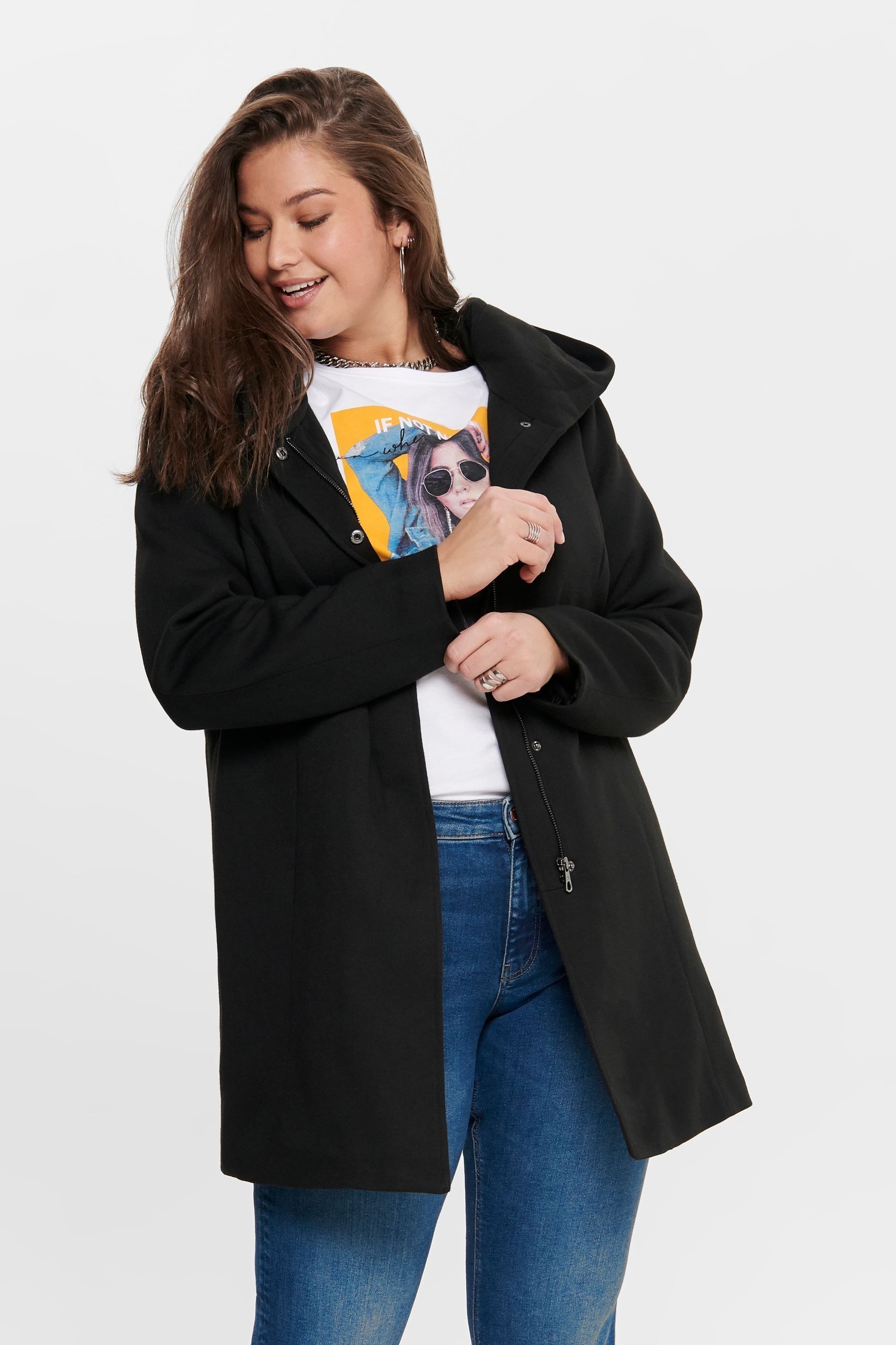 Smart coat with a hood discount