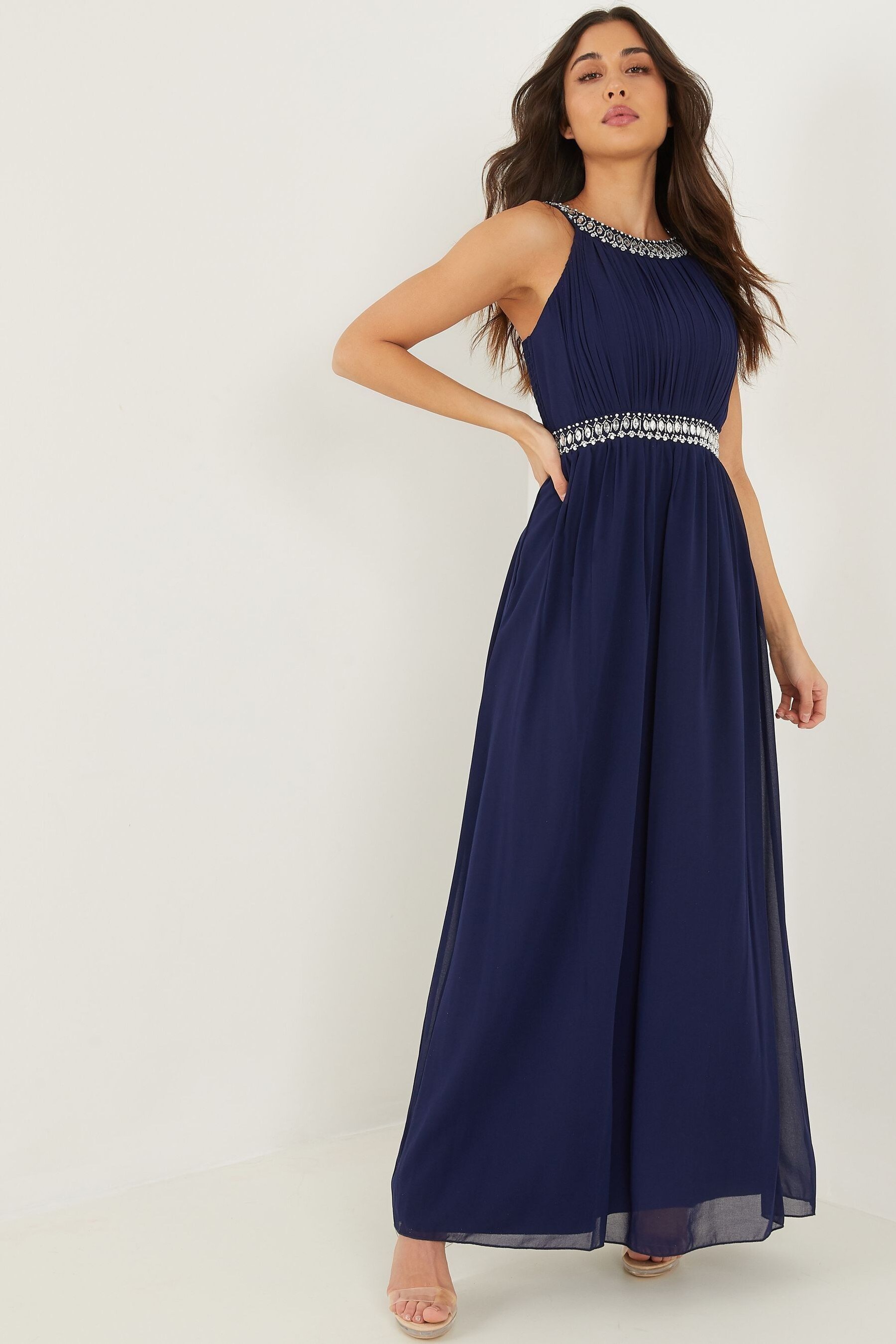 Quiz high neck maxi store dress