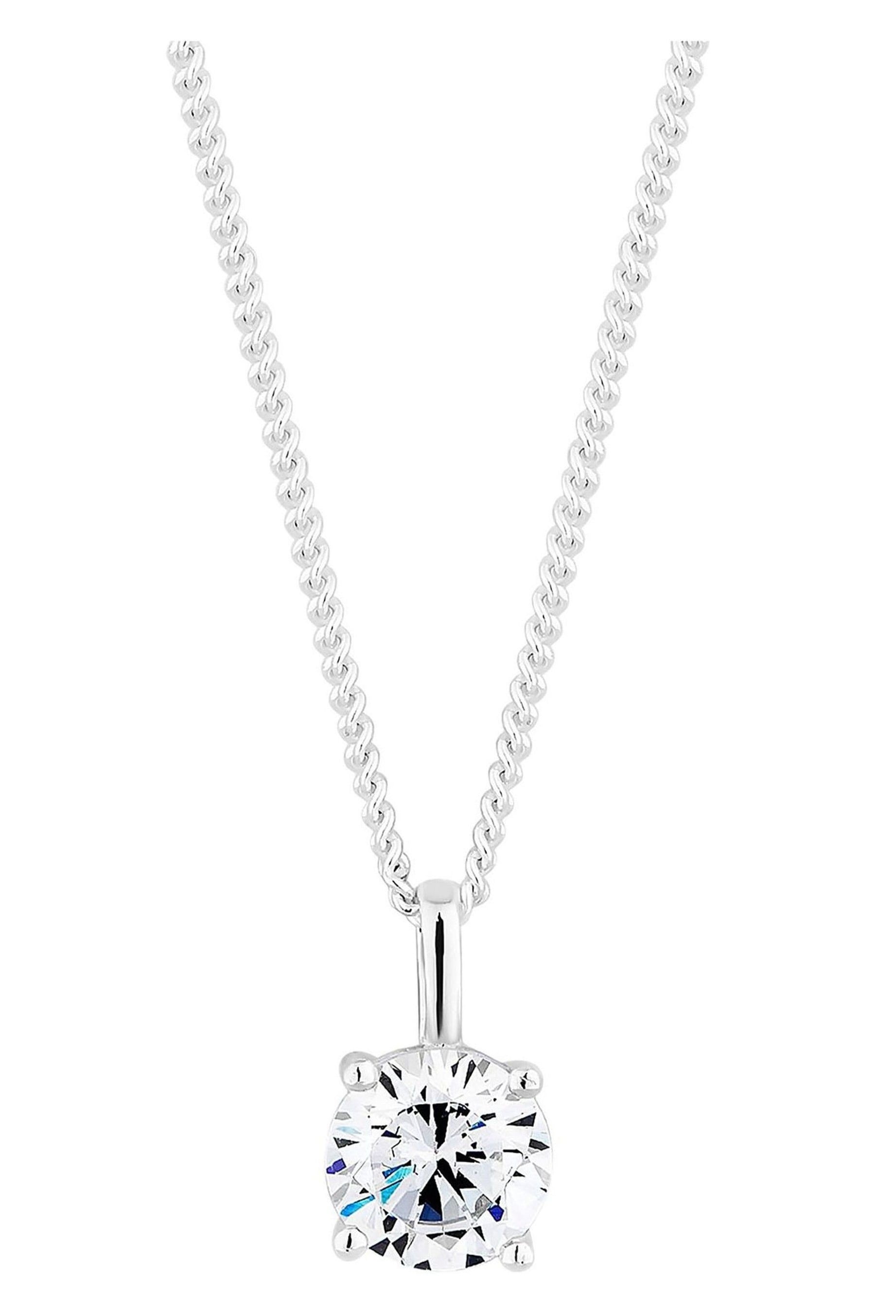 Simply Silver Sterling Silver 925 Cubic Zirconia Pendant Necklace