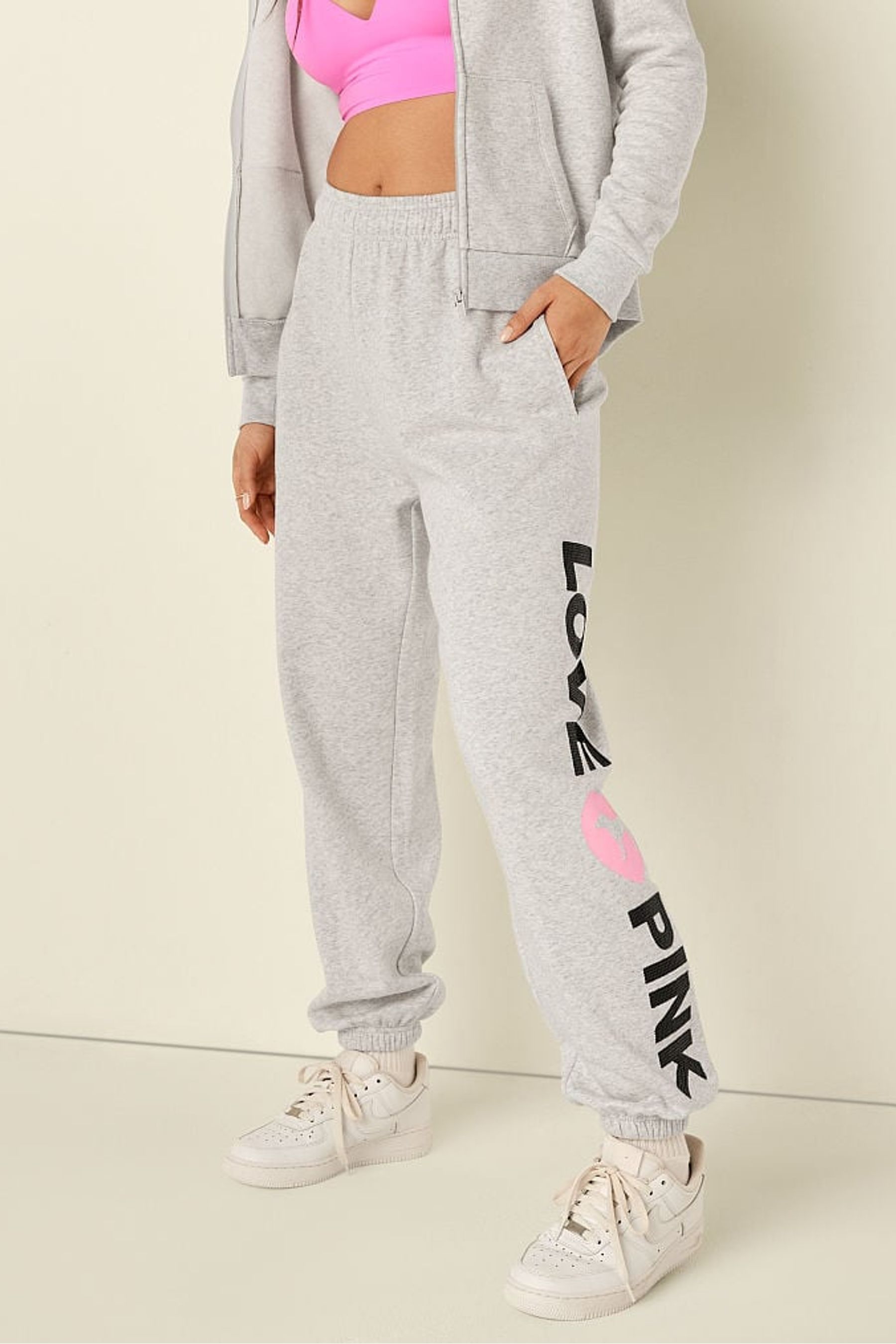 Pink and shop grey sweatsuit