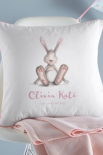 Personalised Baby Bunny Cushion By Gift Collective