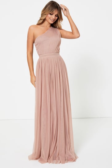 anaya one shoulder dress Anaya With Love Recycled Frosty Green One Shoulder Maxi Dress Maya Deluxe