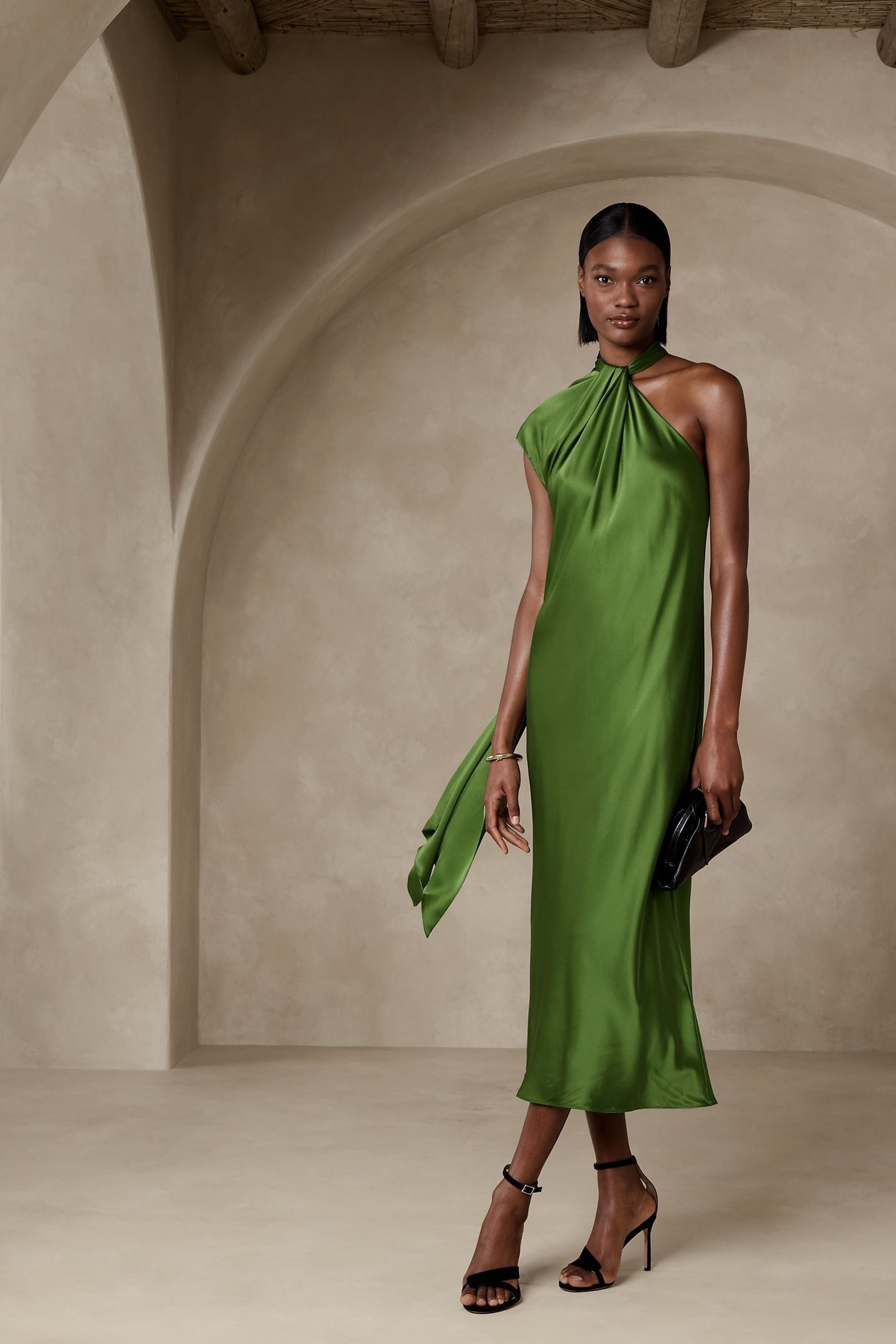 Silky midi deals dress