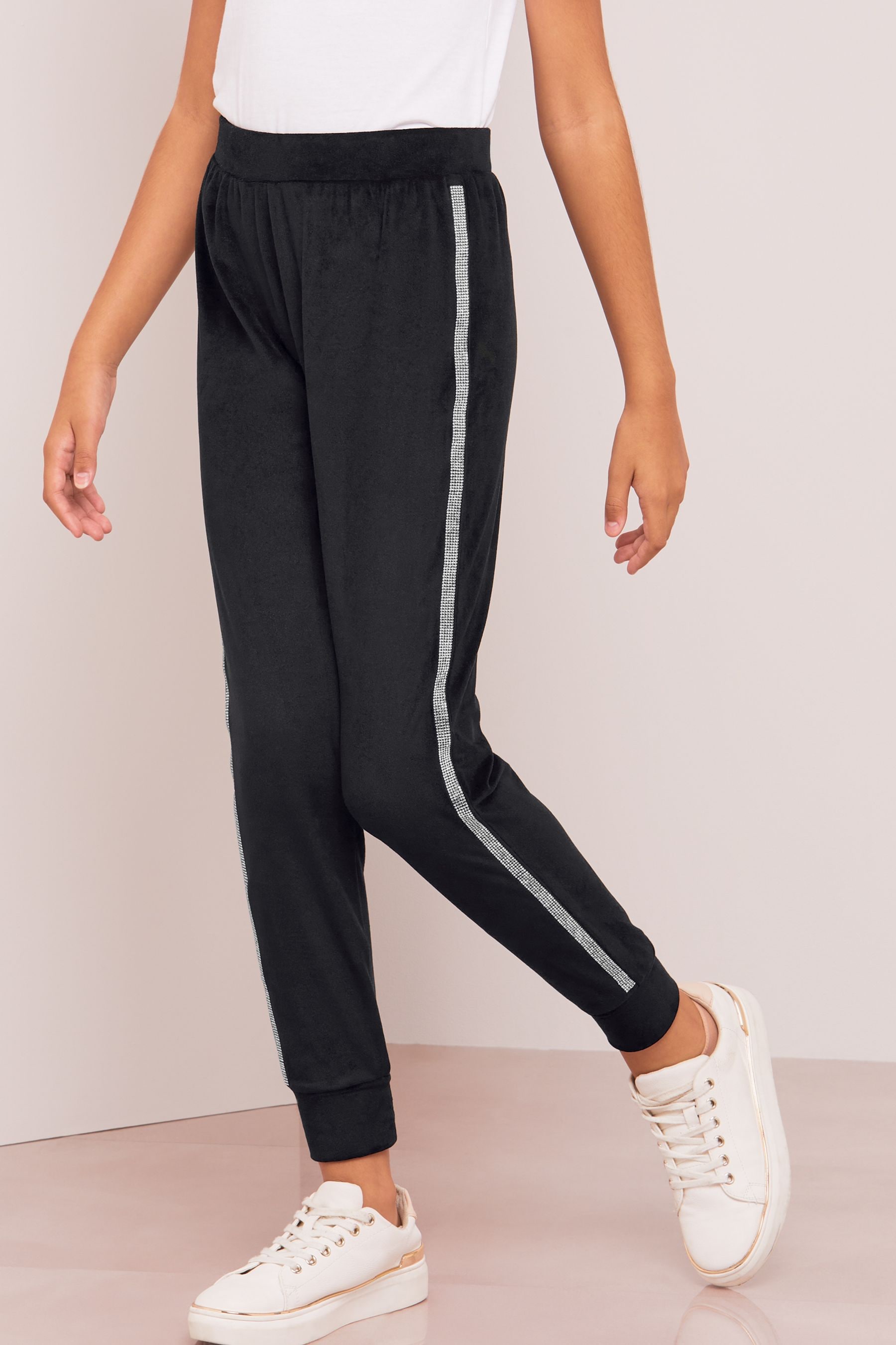 Black velour sales joggers womens