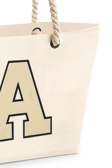 Personalised Large Letter Monogrammed Beach Bag by Alphabet