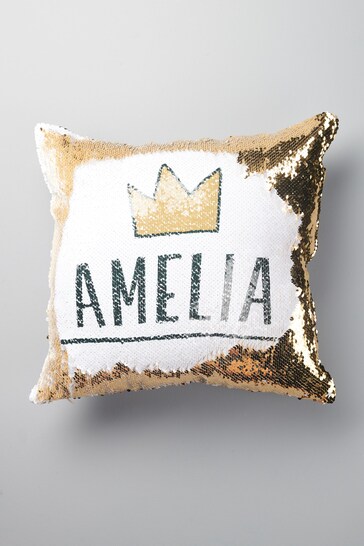 Personalised Children's Princess Sequin Cushion by Oakdene Designs