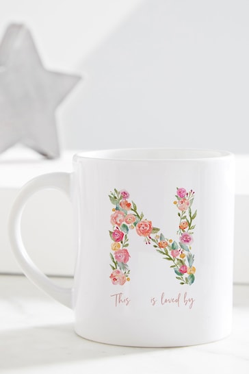 Personalised Floral Letter Nanna Mug by Gift Collective