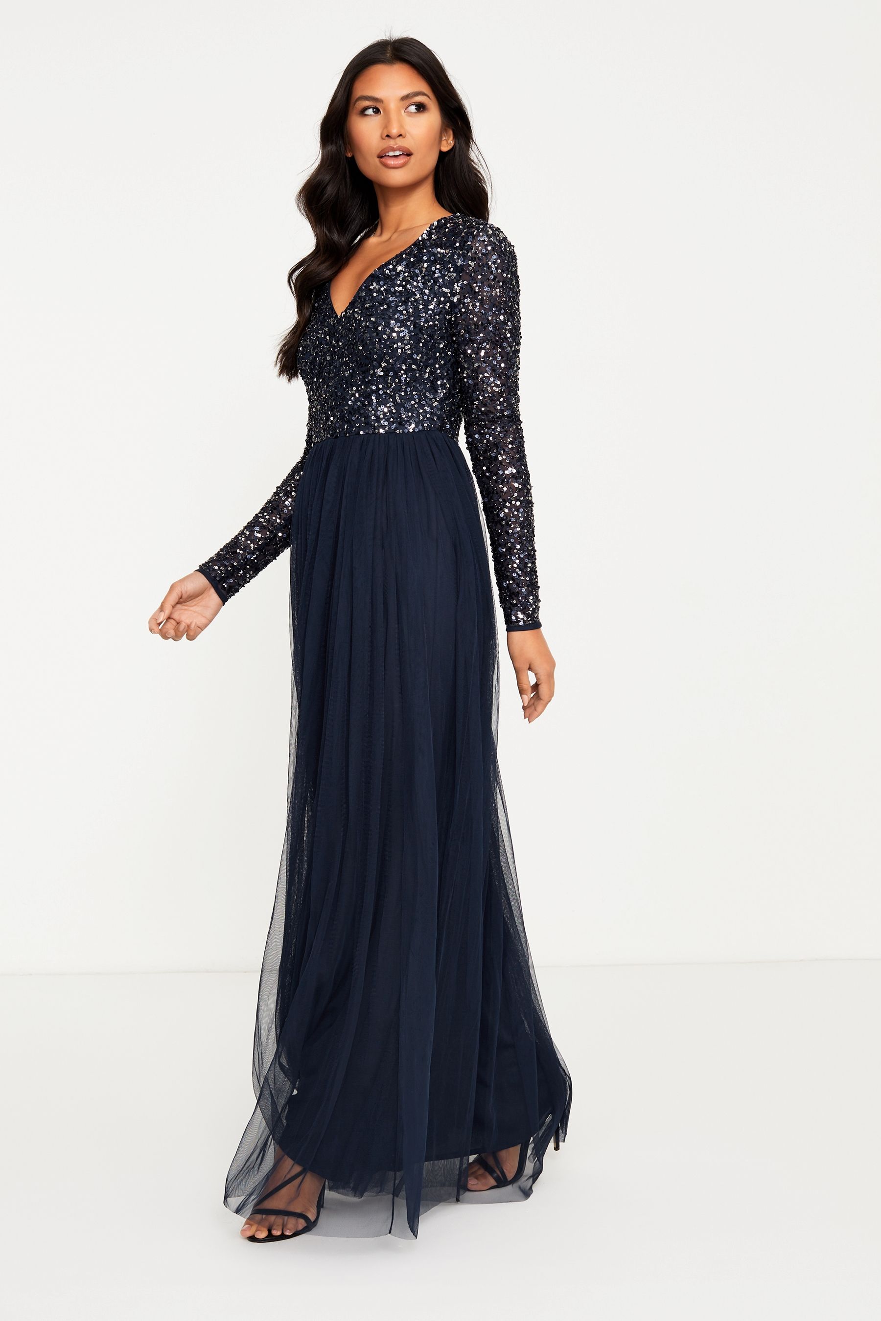 Maya navy outlet sequin dress