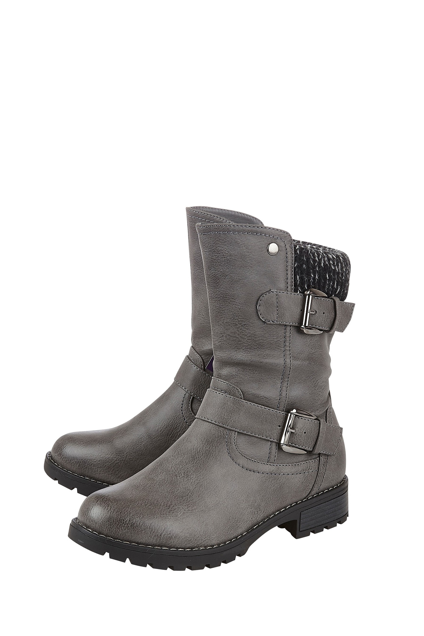 Grey mid hot sale calf boots