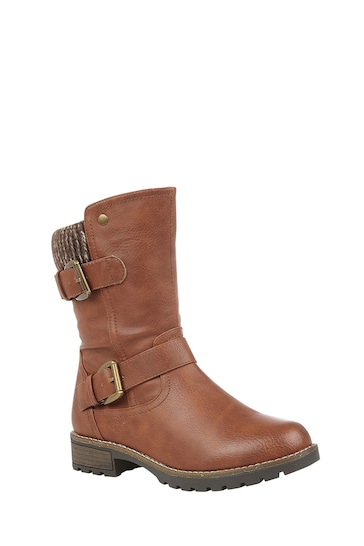 Lotus Footwear Brown Mid Calf Boots