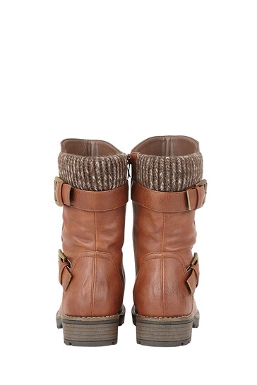 Lotus Footwear Brown Mid Calf Boots