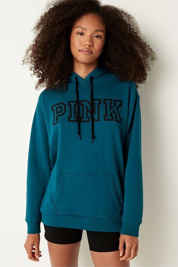 Buy Victoria's Secret PINK Blue Coral with Logo Fleece Pullover Campus  Hoodie from the Next UK online shop