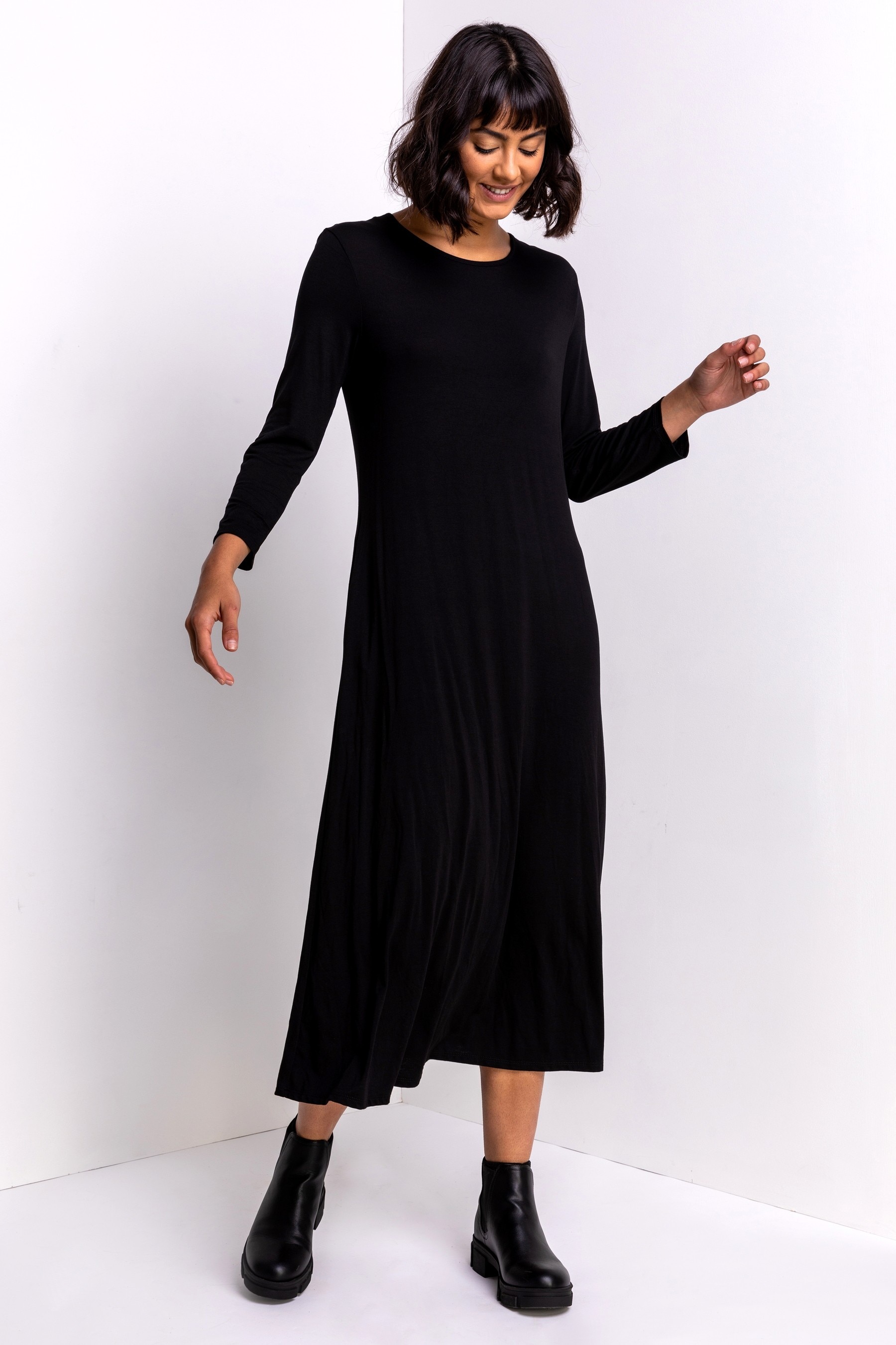 Black jersey maxi dress uk store