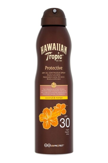 Hawaiian Tropic Protective Dry Oil Continuous Spray Coconut & Mango SPF 30 180ml