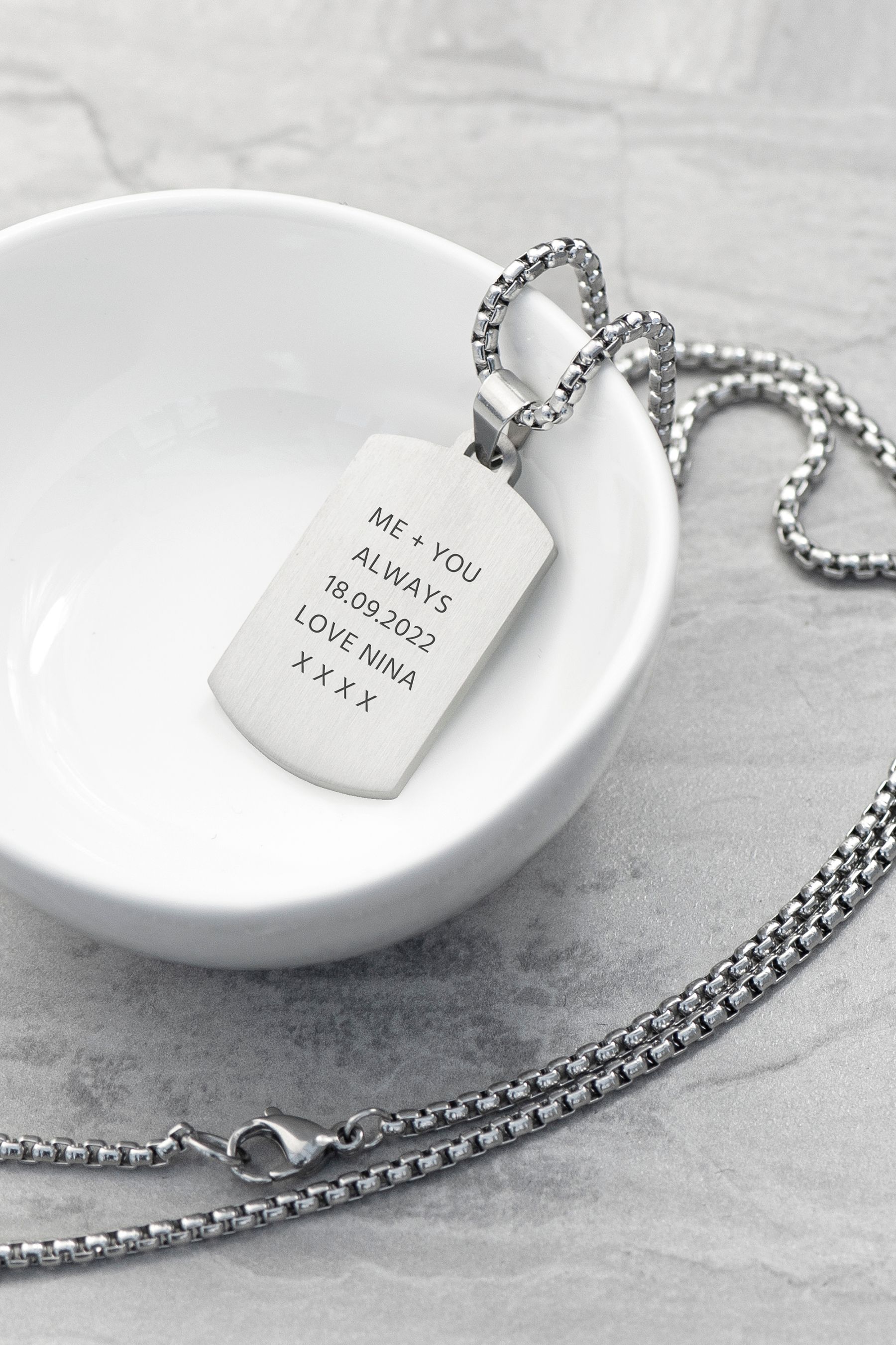 Personalised dog cheap tag necklace uk