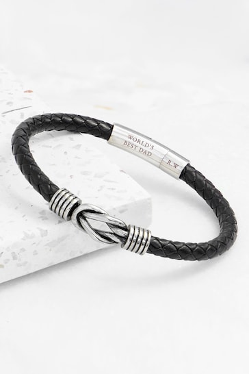 Personalised Men's Infinity Knot Leather Bracelet  by Treat Republic