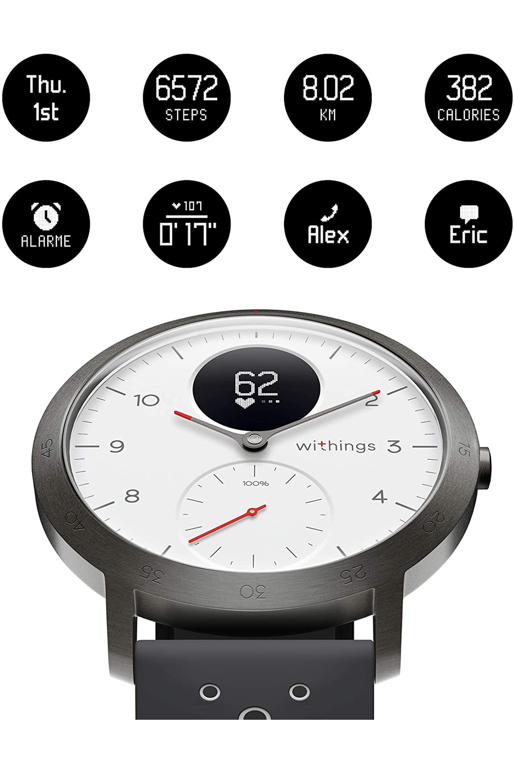 Buy Withings Steel HR Sport Multi Sport Hybrid Smartwatch 40mm