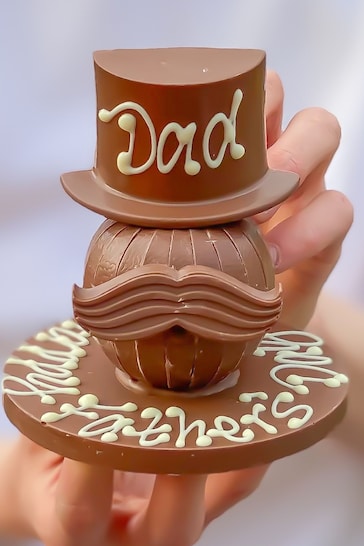 Personalised Terry’s Chocolate Orange with Hat and Tash on a Plaque by Sweet Trees