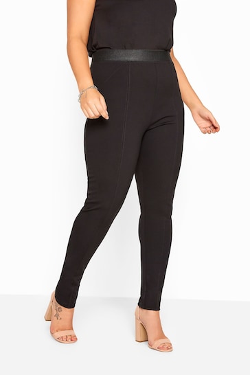 Yours Curve Black Ponte Stretch Trouser