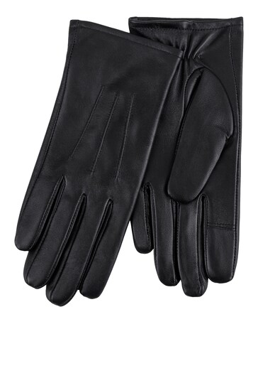 Totes Black 3 Point Smartouch Leather Glove