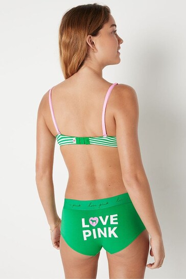 Victoria's Secret PINK Happy Camper Green Stripe Smooth Lightly Lined Bra