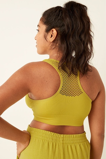 Victoria's Secret PINK Golden Pear Seamless Lightly Lined Low Impact Racerback Sports Bra